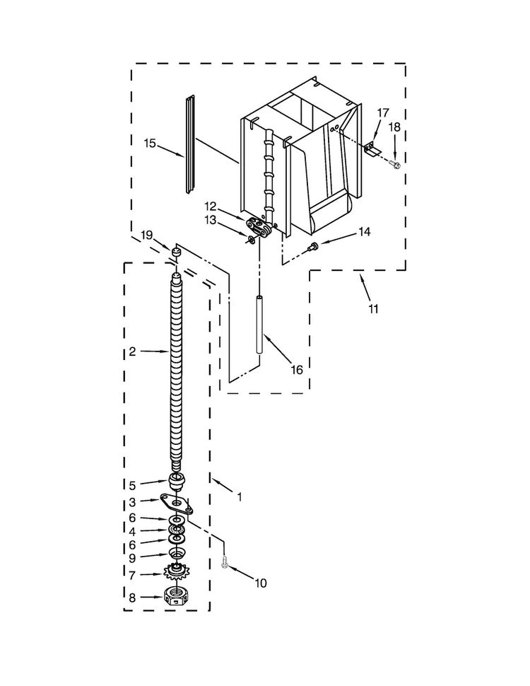 Powerscrew And Ram Parts Diagram and Parts List for GX900QPPS6  Whirlpool Trash Compactor