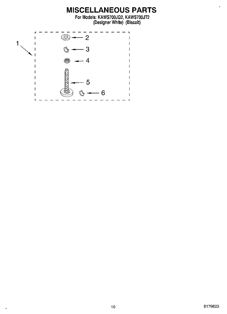 MISCELLANEOUS, OPTIONAL Diagram and Parts List for KAWS700JT2  KitchenAid Washer