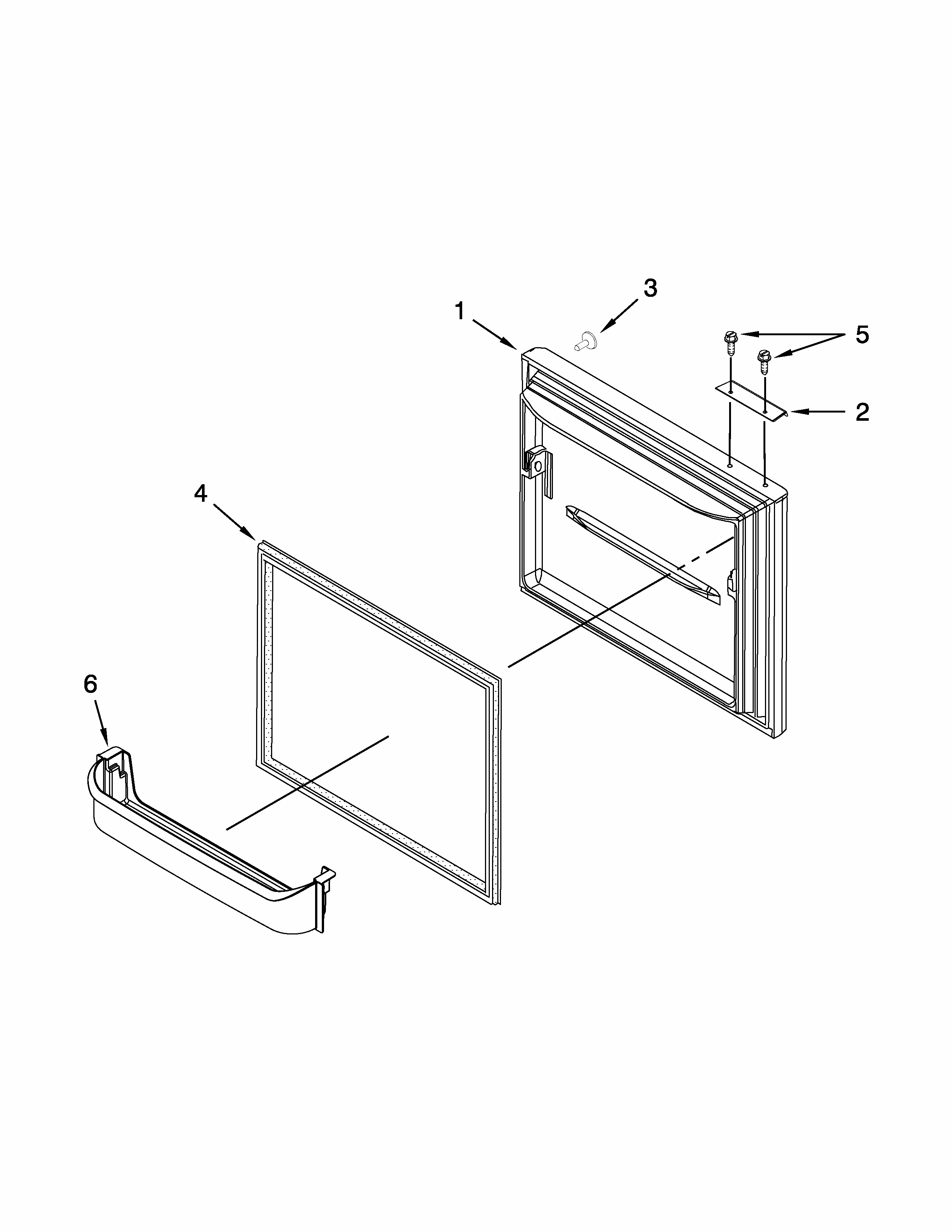 Freezer Door Parts Diagram and Parts List for 59669313010  Kenmore Refrigerator