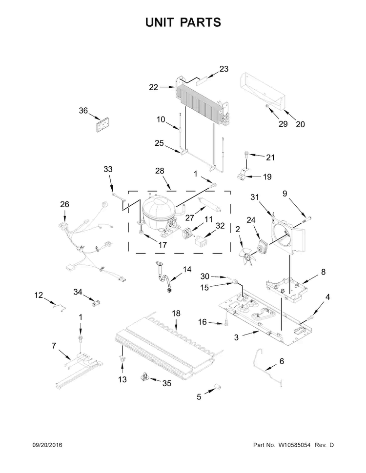 Unit Parts Diagram and Parts List for WRX735SDBE00  Whirlpool Refrigerator