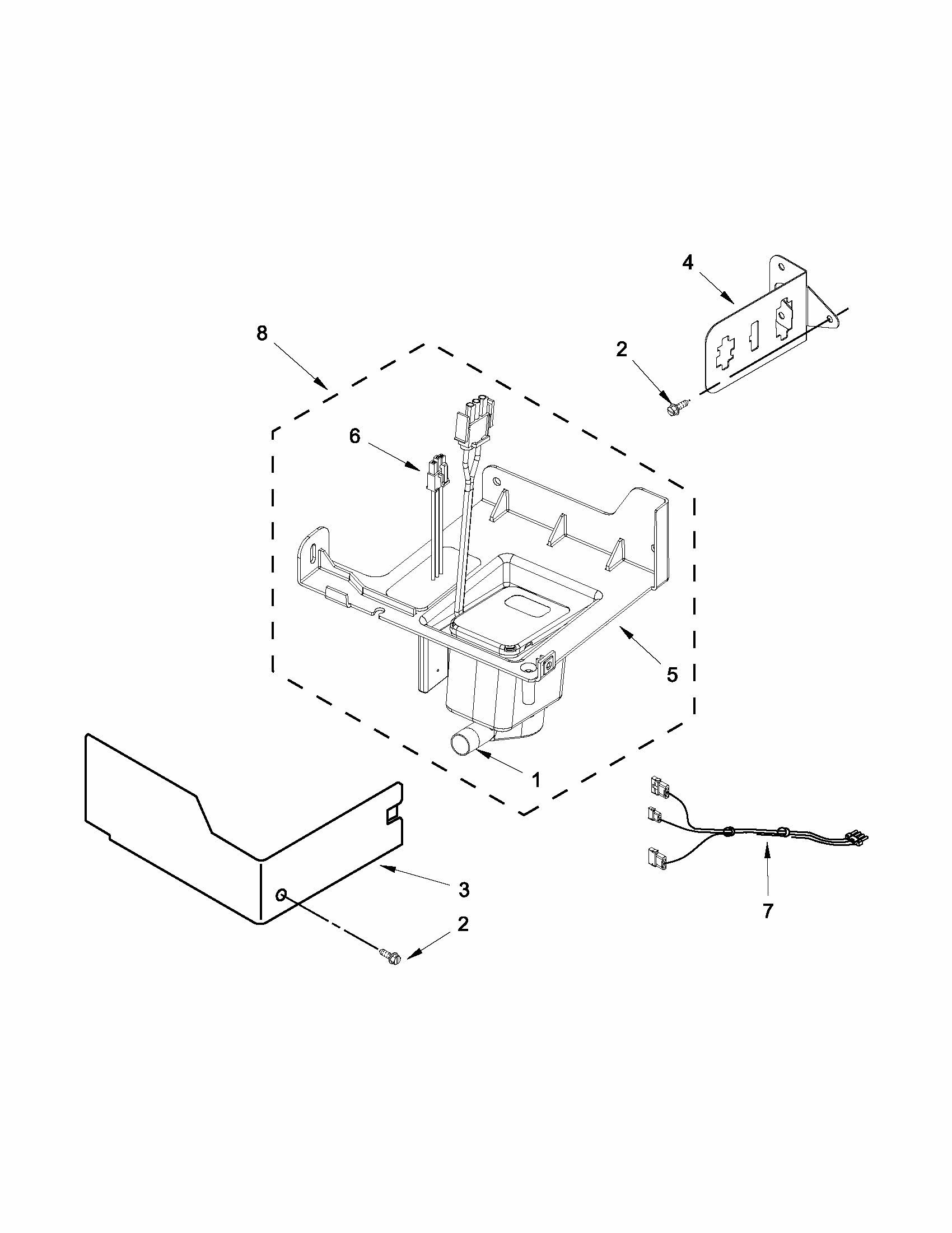 Pump Parts Diagram and Parts List for 10689589707  Kenmore Ice Maker