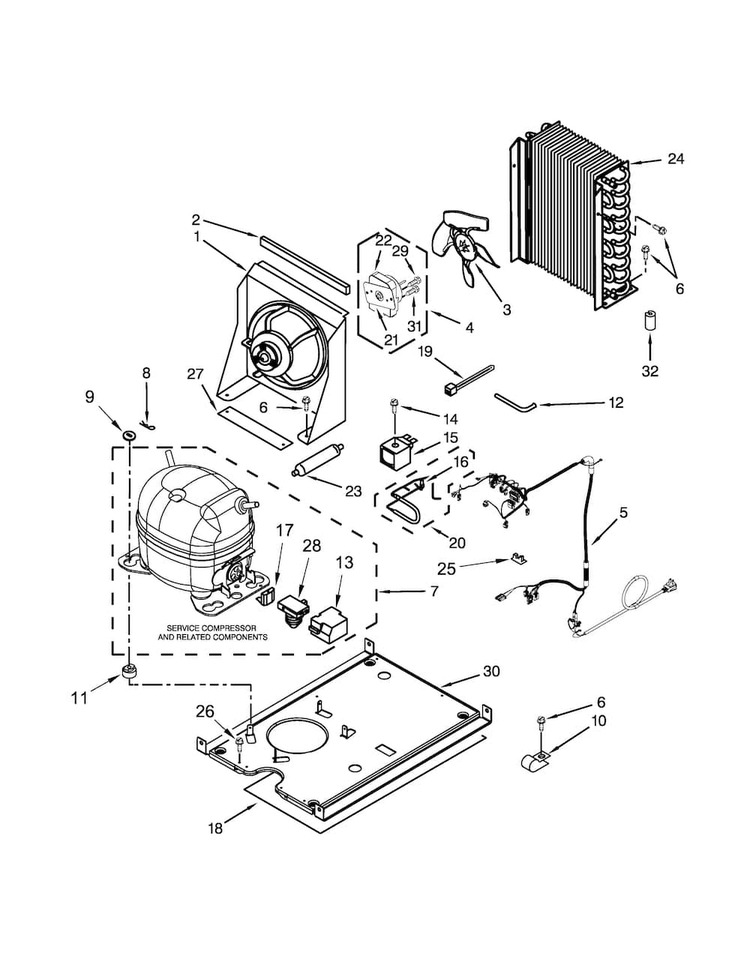Unit Parts Diagram and Parts List for KUIC18NNZS0  KitchenAid Ice Maker