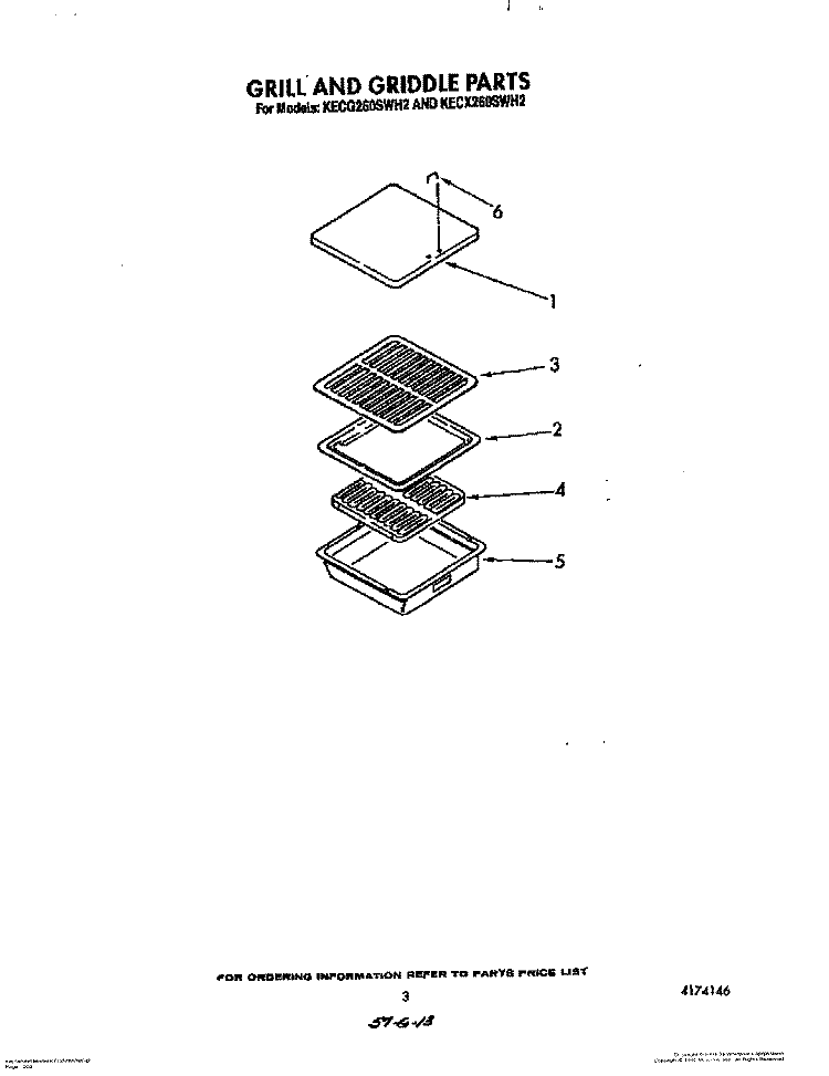 GRILL AND GRIDDLE Diagram and Parts List for KECG260SBC2  KitchenAid Cooktop