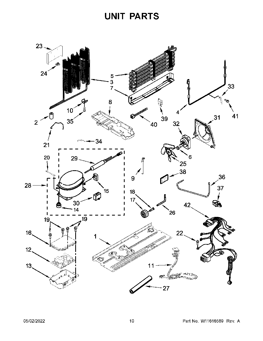 Unit Parts Diagram and Parts List for KRFF300ESS02  KitchenAid Refrigerator