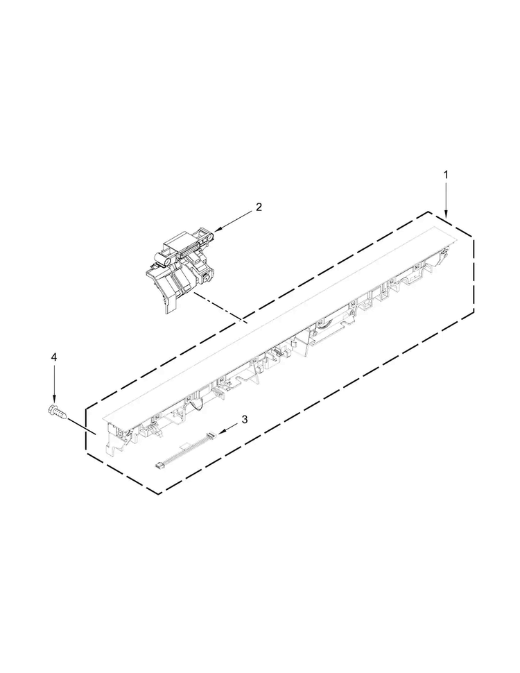 Control Panel And Latch Parts Diagram and Parts List for KDTM384ESS0  KitchenAid Dishwasher