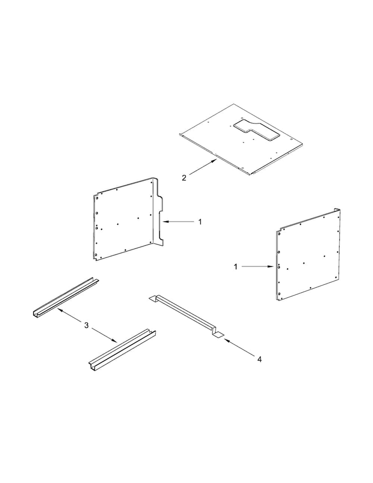 Cabinet Parts Diagram and Parts List for KMBS104EBL00  KitchenAid Microwave