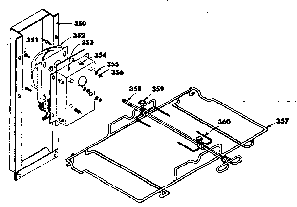 Optional Rottisserie Diagram and Parts List for 1553567201  Kenmore Range