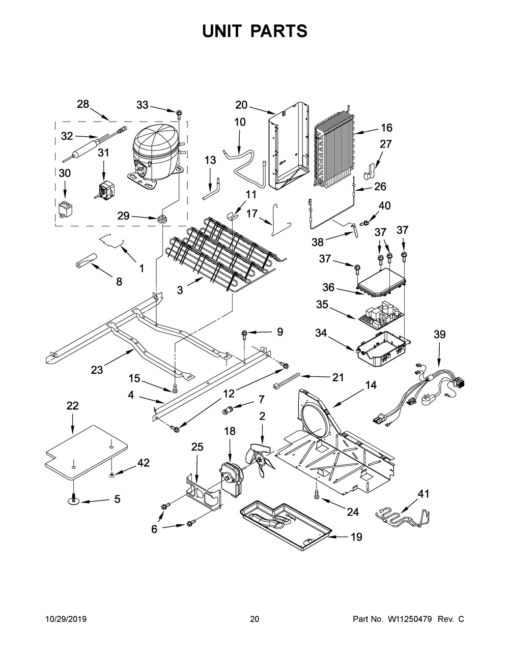Unit Parts Diagram and Parts List for WRS321SDHV01  Whirlpool Refrigerator