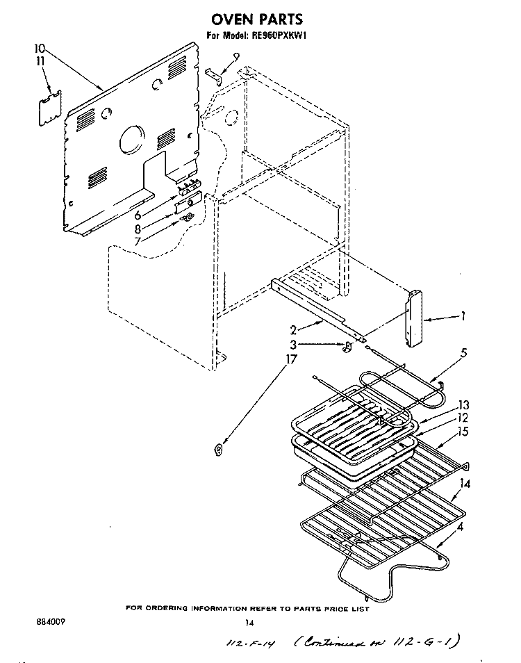 OVEN (CONTINUED) , LITERATURE AND OPTIONAL Diagram and Parts List for RE960PXKW1  Whirlpool Range