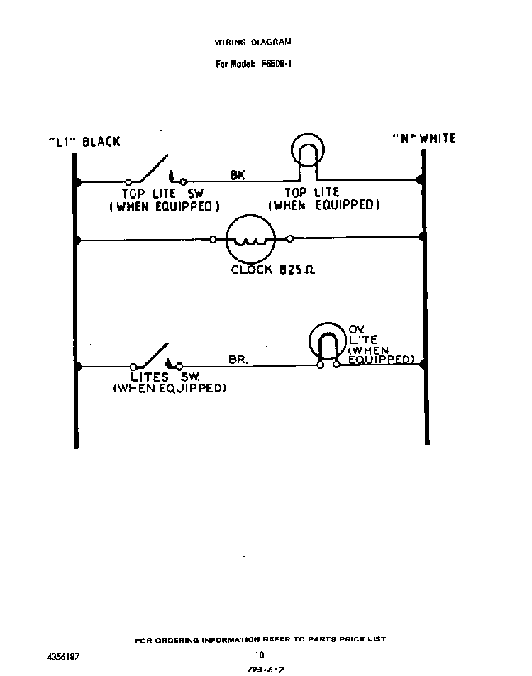 Wiring Diagram Diagram and Parts List for F6508*1  Roper Range