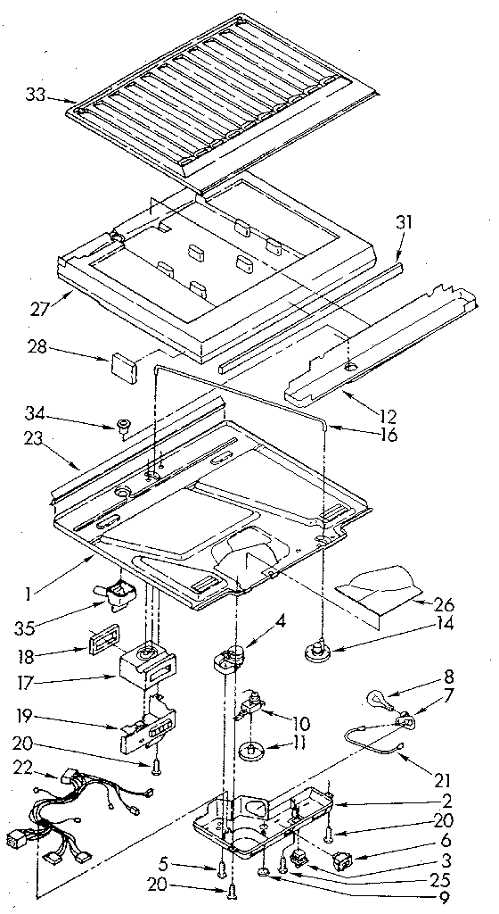 Compartment Separator Diagram and Parts List for ET18GKXSM0B  Whirlpool Refrigerator
