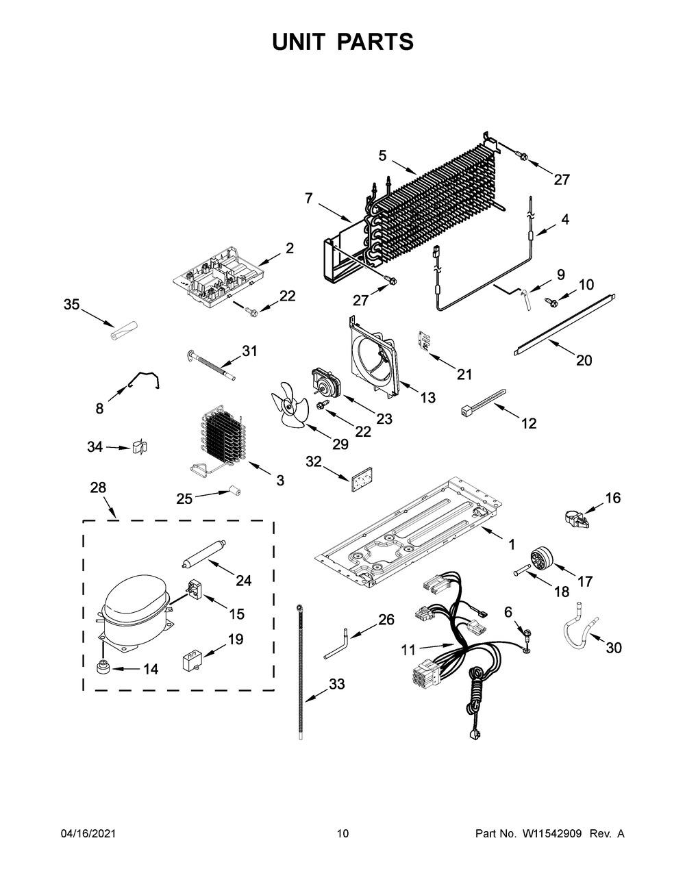 Unit Parts Diagram and Parts List for MRT118FFFZ06  Whirlpool Refrigerator