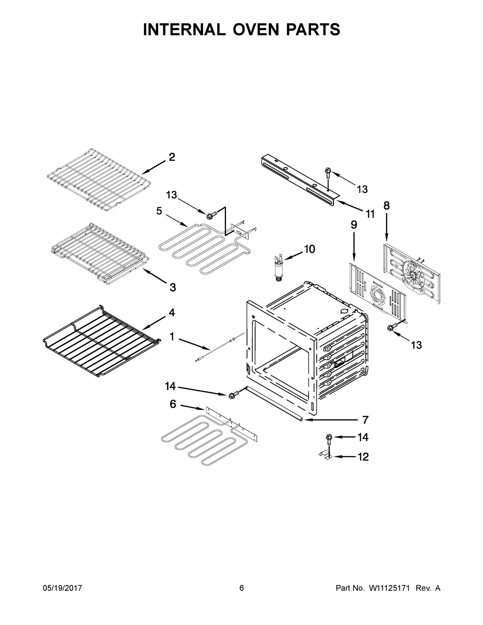 04 - INTERNAL OVEN PARTS Diagram and Parts List for JMW2427WS03  Whirlpool Microwave