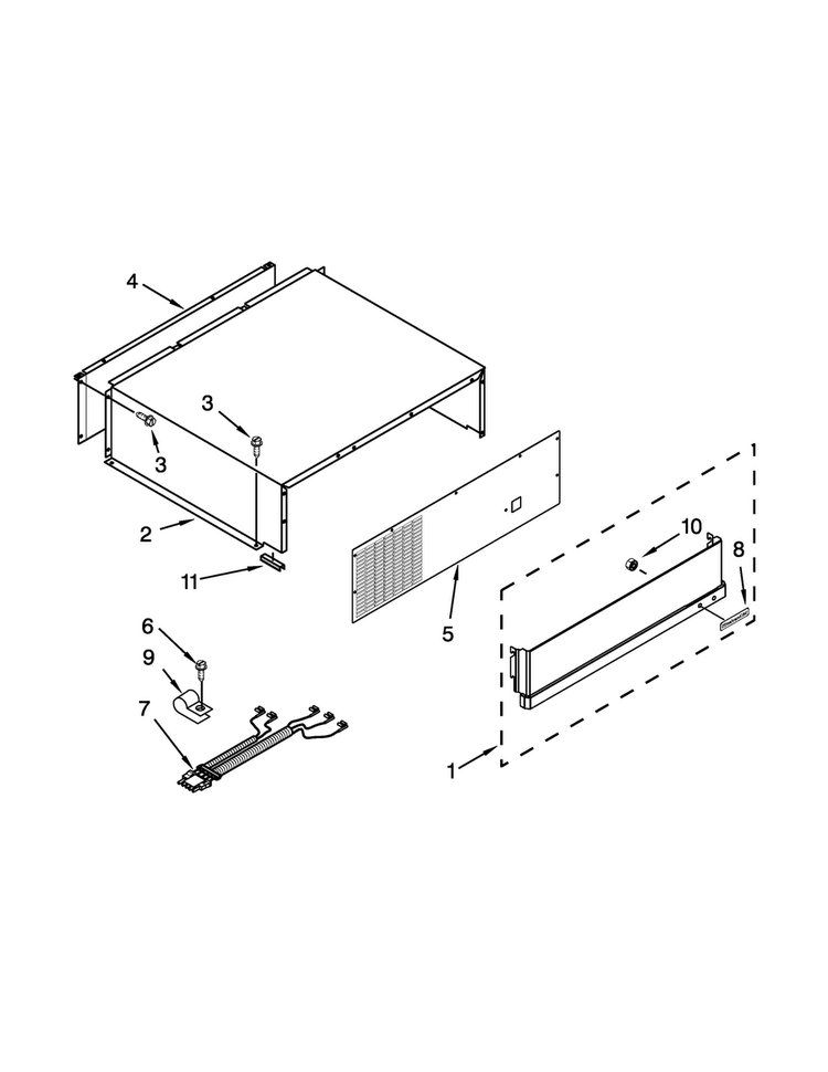Top Grille And Unit Cover Parts Diagram and Parts List for KSSC42QTS18  KitchenAid Refrigerator