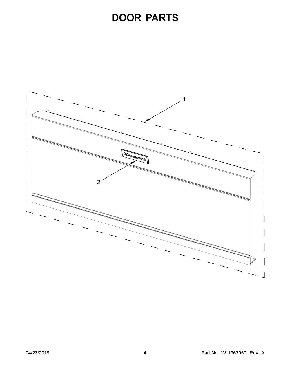 Door Parts Diagram and Parts List for YKMLS311HSS5  Whirlpool Microwave
