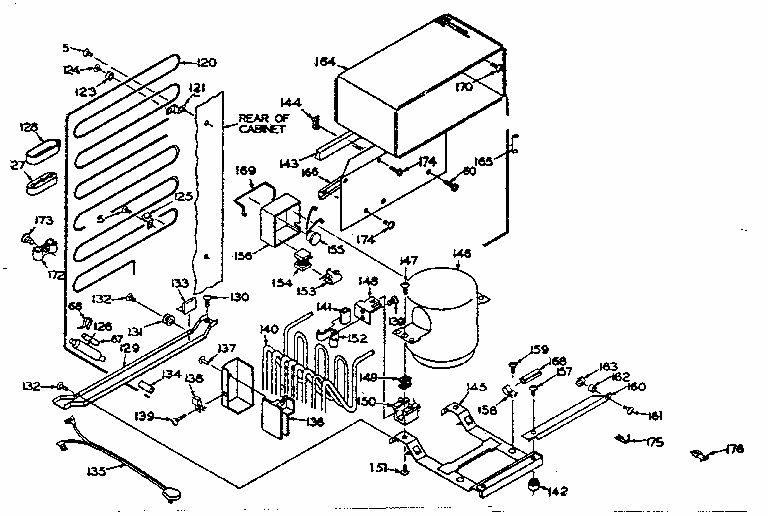 Unit Parts Diagram and Parts List for 106S14DL  Kenmore Refrigerator