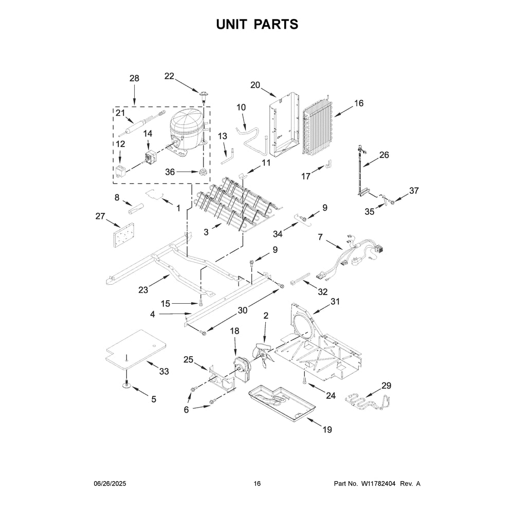 Unit Parts Diagram and Parts List for WRS315SNHB09  Whirlpool Refrigerator
