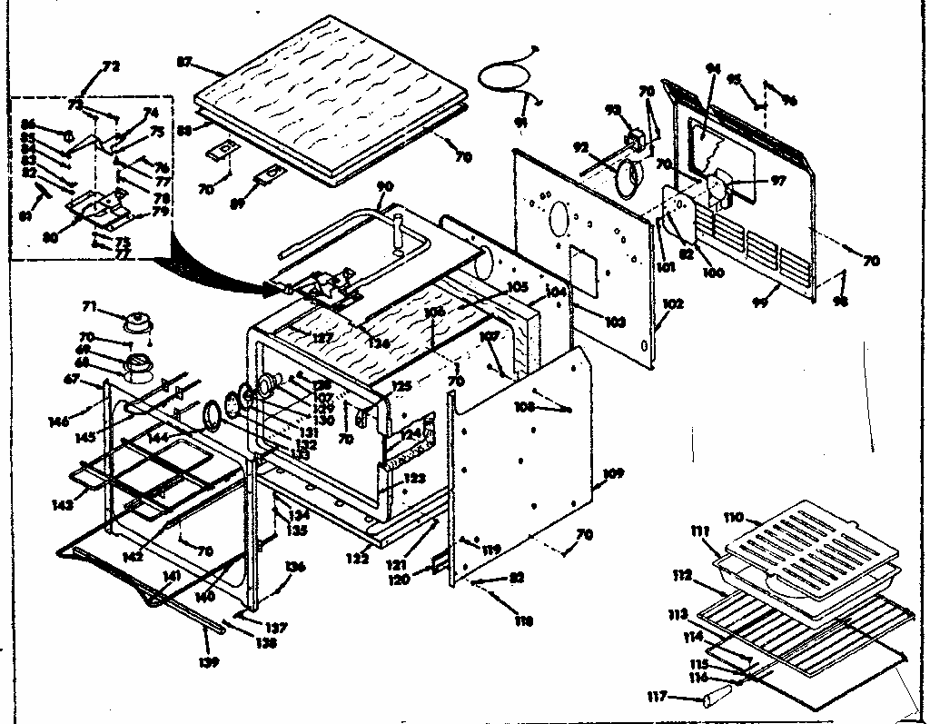 Body Section Diagram and Parts List for 8504237240  Kenmore Range