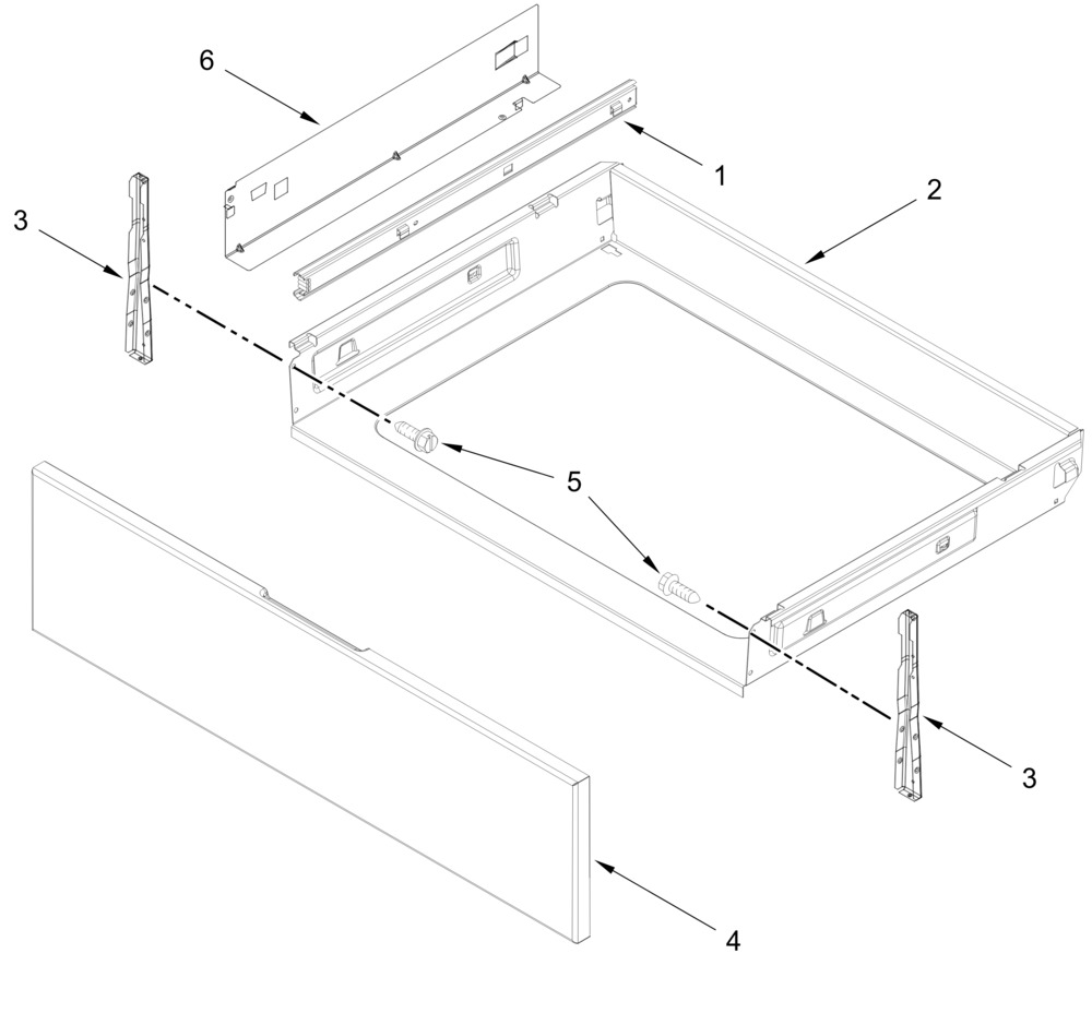 Drawer Parts Diagram and Parts List for KSGS330SPS0  Whirlpool Range