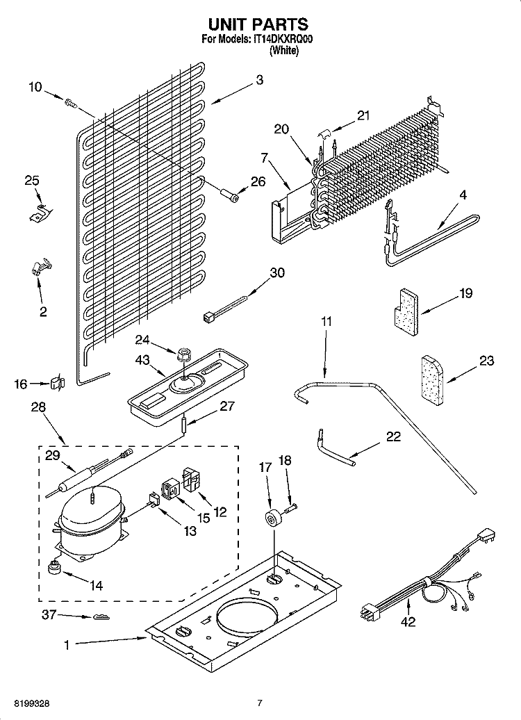 UNIT PARTS Diagram and Parts List for IT14DKXRQ00  Inglis Refrigerator
