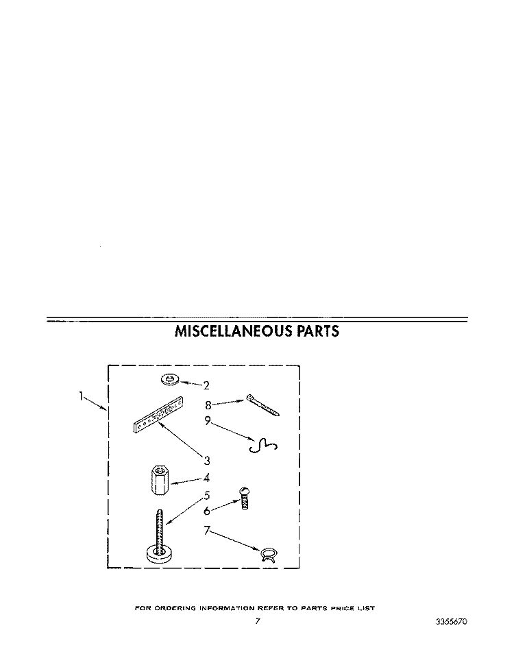 MISCELLANEOUS Diagram and Parts List for LA5668XTF1  Whirlpool Washer
