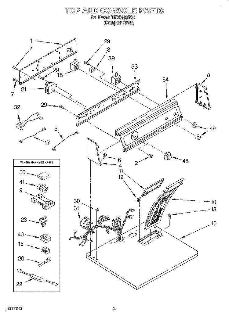 SECTION Diagram and Parts List for TEDS680EQ2  Estate Dryer