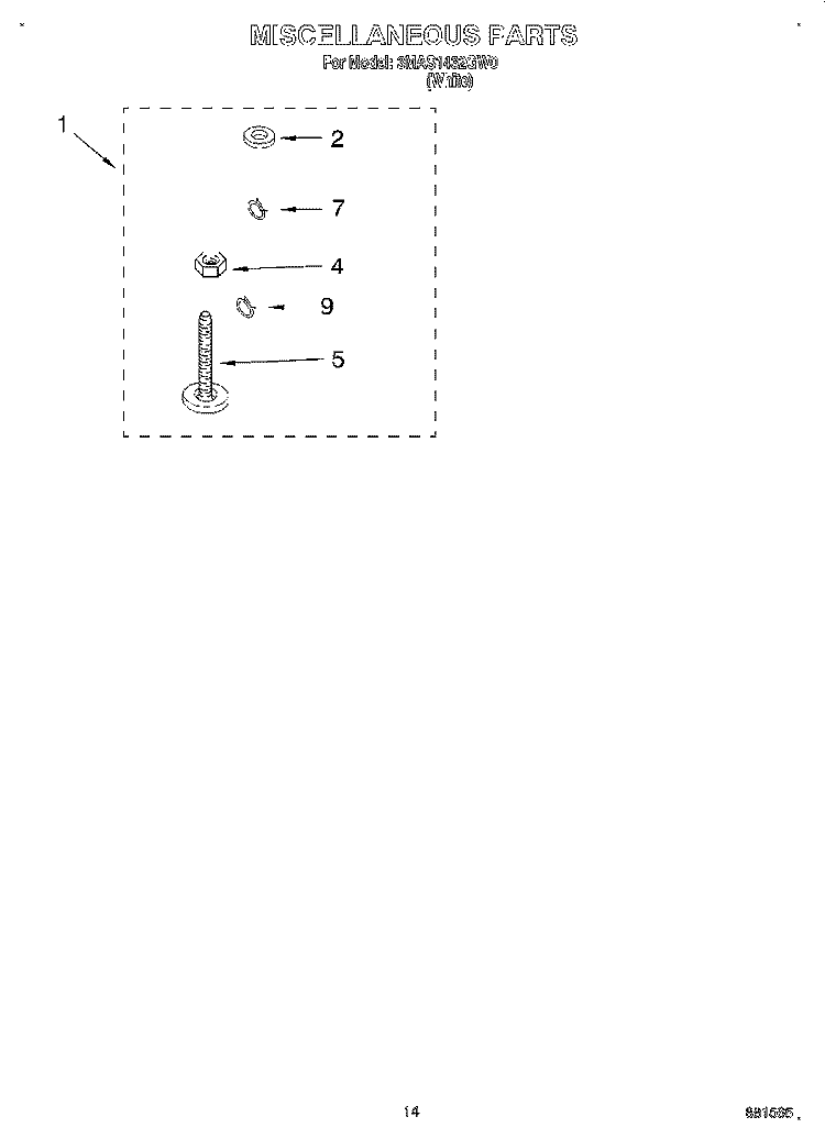 MISCELLANEOUS, LIT/OPTIONAL Diagram and Parts List for 3MAS1432GW0  Whirlpool Washer