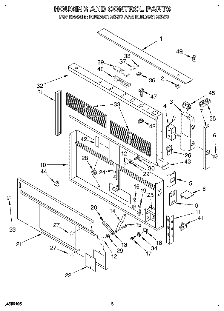 SECTION Diagram and Parts List for KIRD801XSS0  KitchenAid Range Hood