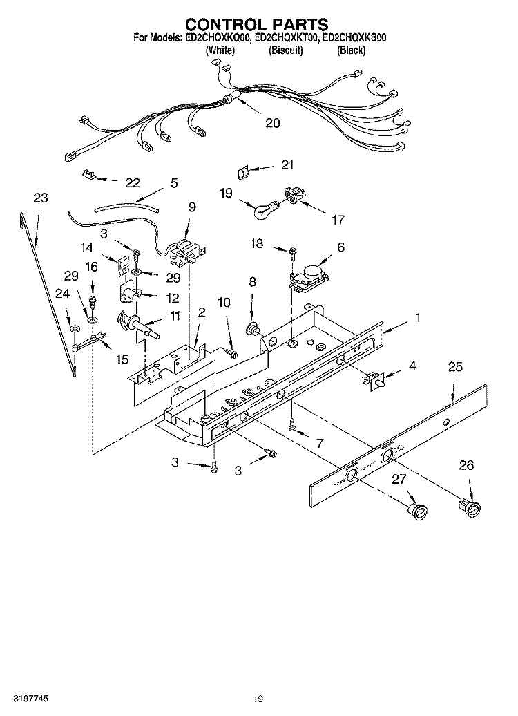 CONTROL, OPTIONAL Diagram and Parts List for ED2CHQXKQ00  Whirlpool Refrigerator