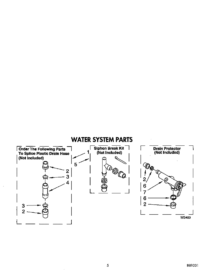 WATER SYSTEM Diagram and Parts List for LLV8245AG0  Whirlpool Washer