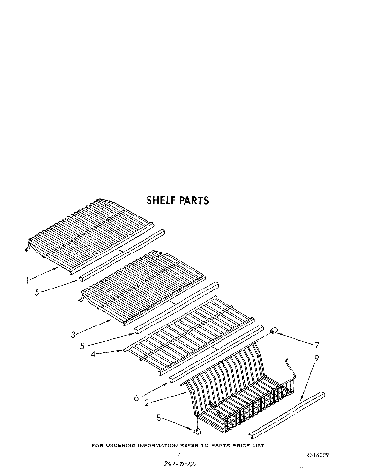 SHELF Diagram and Parts List for EV150NXWN02  Whirlpool Freezer