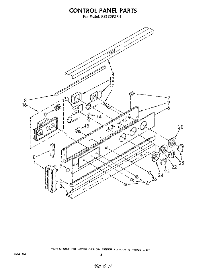 CONTROL , LITERATURE AND OPTIONAL Diagram and Parts List for RB130PXK1  Whirlpool Wall Oven