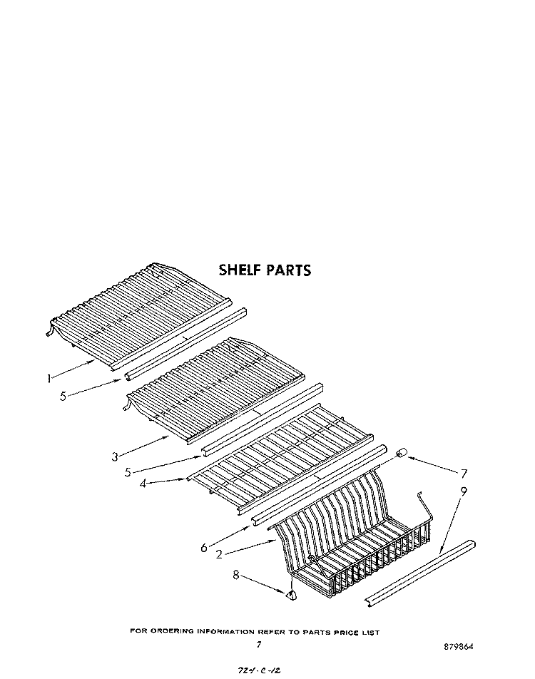 SHELF Diagram and Parts List for EV150NXSW10  Whirlpool Freezer