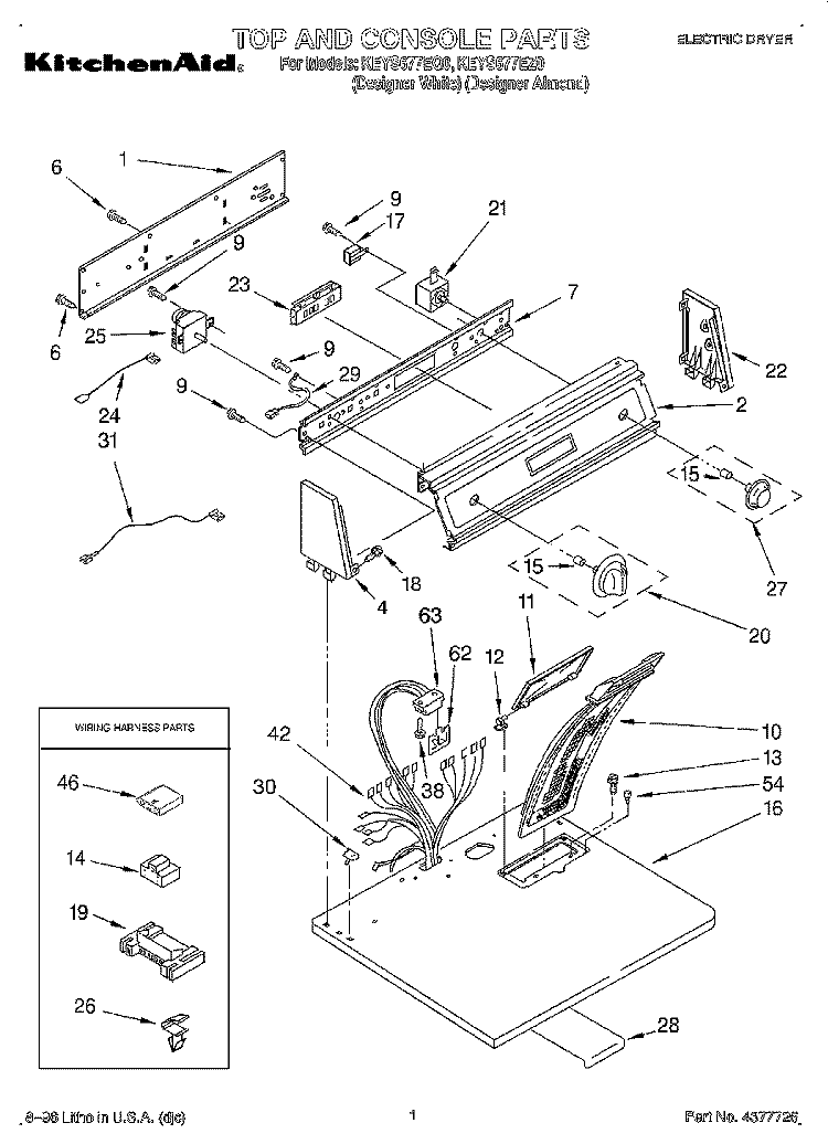SECTION Diagram and Parts List for KEYS677EQ0  KitchenAid Dryer