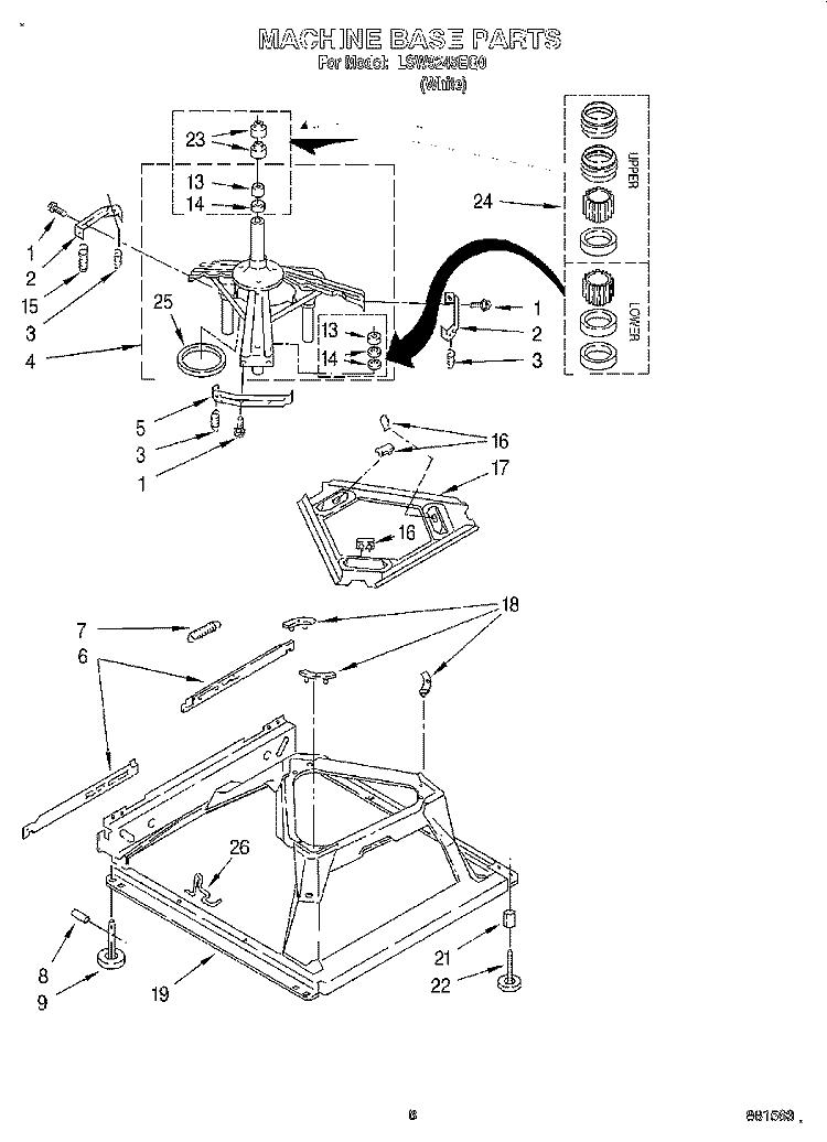 MACHINE BASE Diagram and Parts List for LSW9245EQ0  Whirlpool Washer