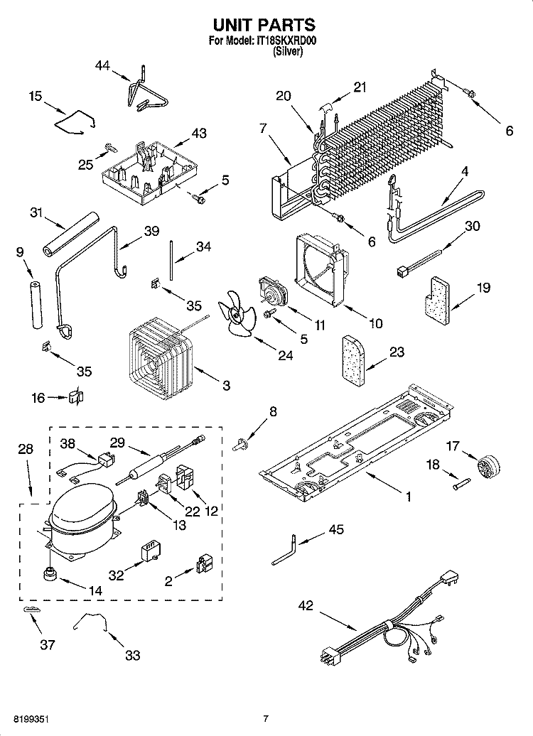 UNIT PARTS Diagram and Parts List for IT18SKXRD00  Inglis Refrigerator