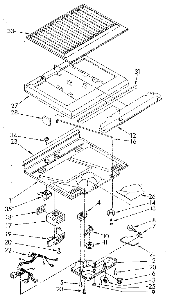 Compartment Separator Diagram and Parts List for ET18GKXSN07  Whirlpool Refrigerator