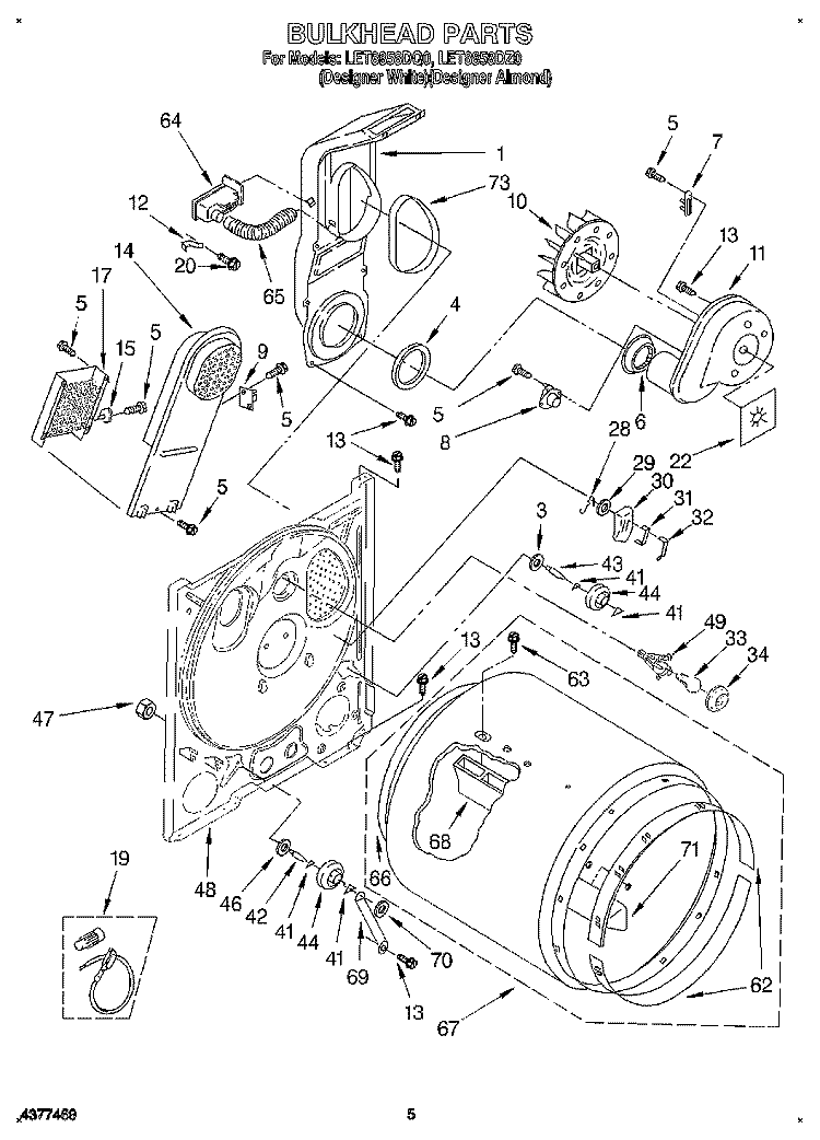 SECTION Diagram and Parts List for LET8858DZ0  Whirlpool Dryer