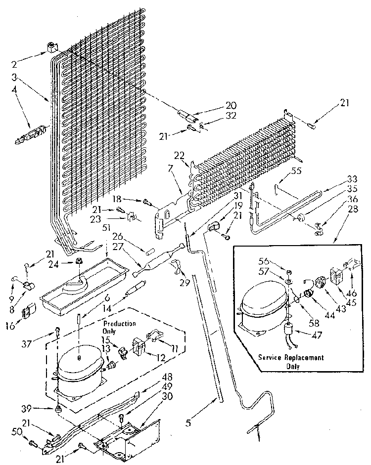 Unit Diagram and Parts List for ET18GKXSN04  Whirlpool Refrigerator