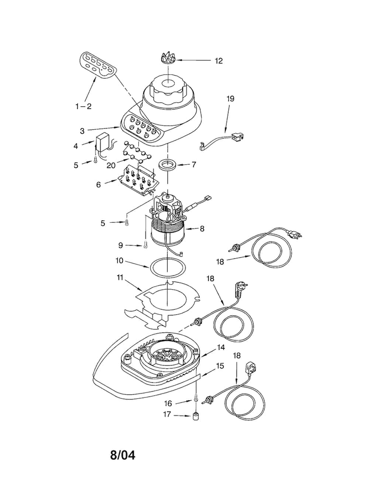 Unit Diagram and Parts List for KSB5WH3  KitchenAid Blender