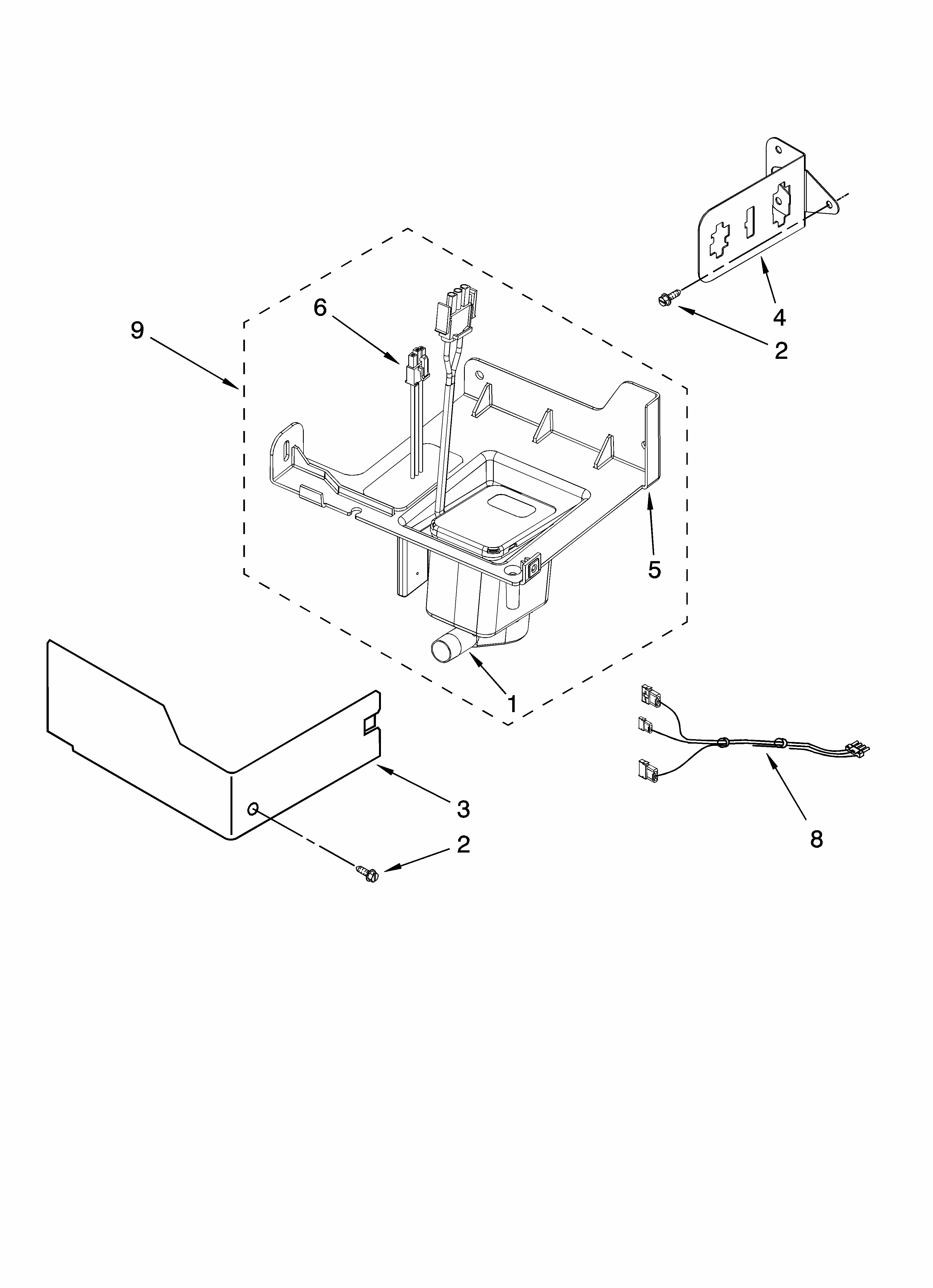 Pump Parts Diagram and Parts List for 10689583702  Kenmore Ice Maker