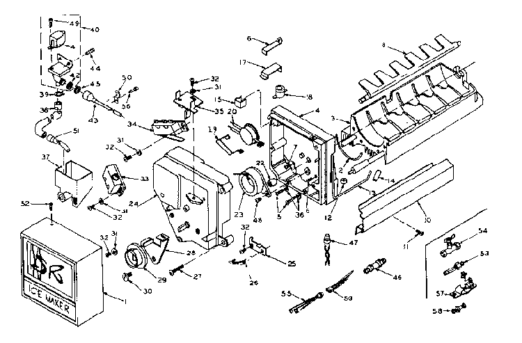 Ice Maker Parts Diagram and Parts List for 106W18GL  Kenmore Refrigerator