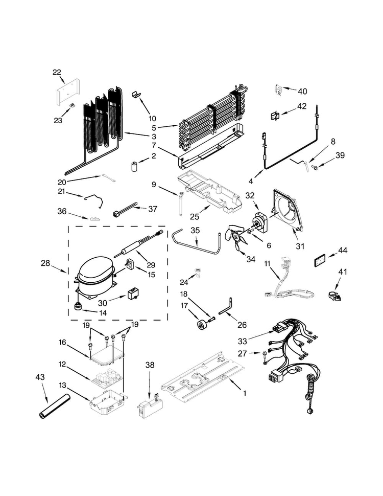 Unit Parts Diagram and Parts List for 10679473410  Kenmore Refrigerator