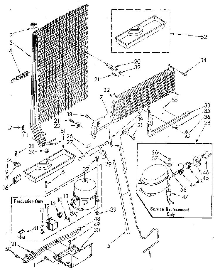 Unit Diagram and Parts List for ET18GKXSM0B  Whirlpool Refrigerator