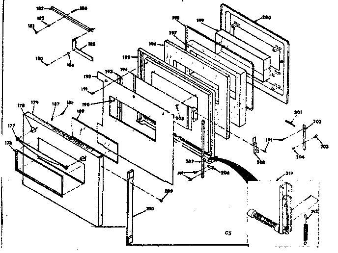 Upper Porcelain Door Diagram and Parts List for 8504277291  Kenmore Range