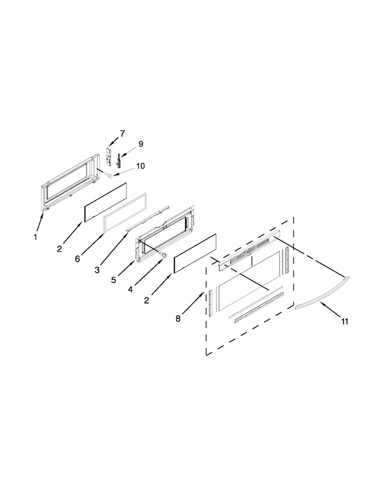 Upper Door Parts Diagram and Parts List for KGRS505XSS05  KitchenAid Range