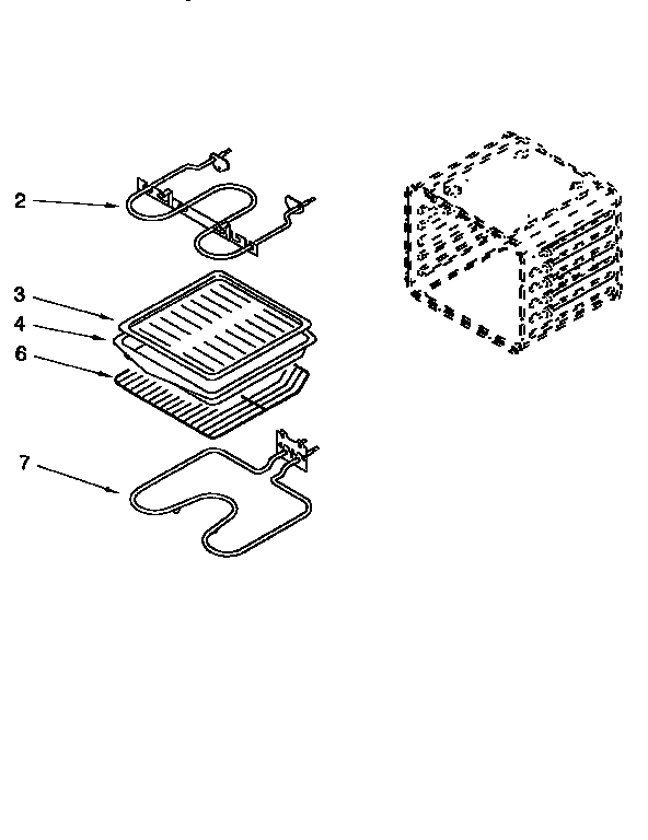Internal Oven Diagram and Parts List for RS676PXEZ0  Whirlpool Range