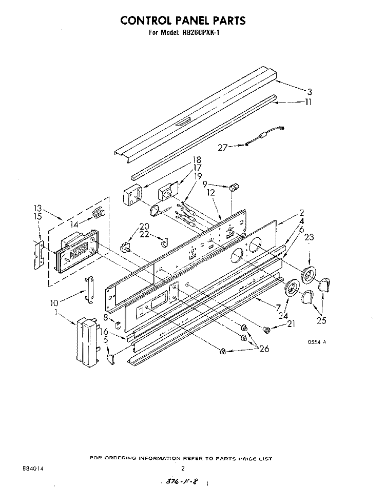 SECTION Diagram and Parts List for RB260PXK1  Whirlpool Wall Oven