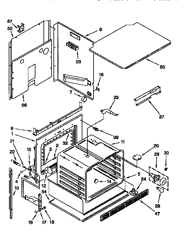 Oven Diagram and Parts List for KEBS107BBWH3  KitchenAid Wall Oven