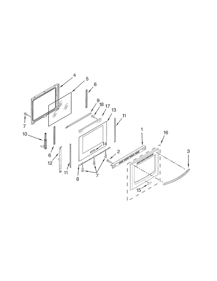 Door Diagram and Parts List for KGRS303BWH1  KitchenAid Range